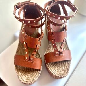 Jimmy Choo leather rope wedges